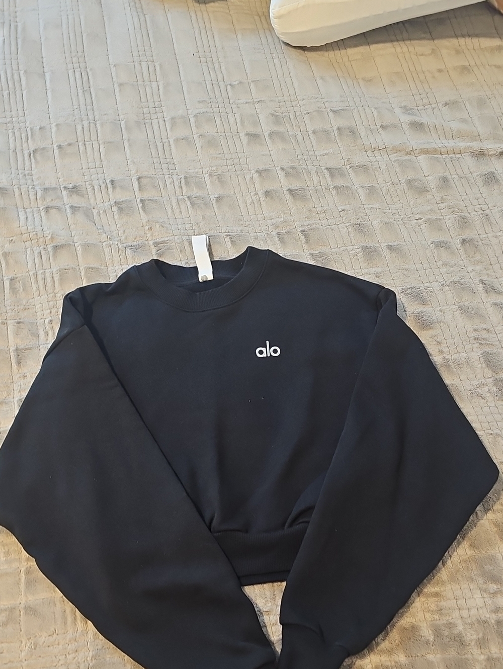 Alo Black Crewneck Sweatshirt Size XXS
